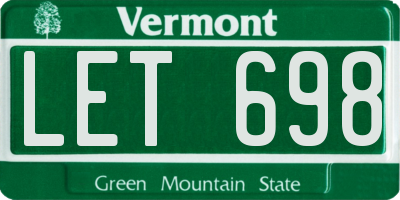 VT license plate LET698