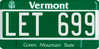 VT license plate LET699