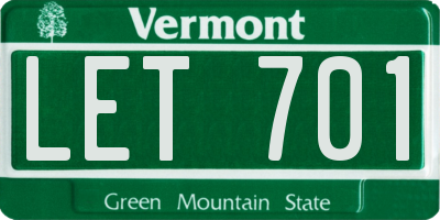 VT license plate LET701