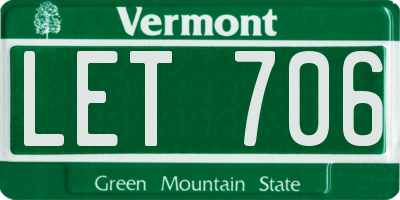 VT license plate LET706