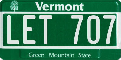 VT license plate LET707