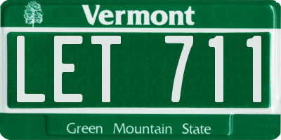 VT license plate LET711