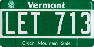 VT license plate LET713