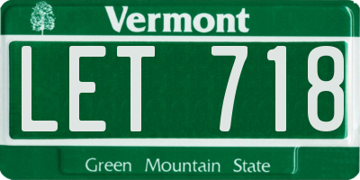 VT license plate LET718