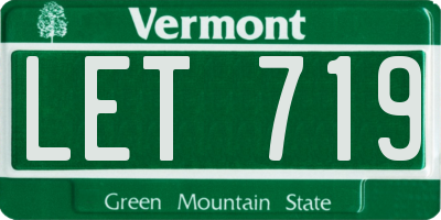 VT license plate LET719