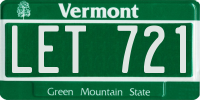 VT license plate LET721
