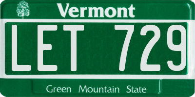VT license plate LET729