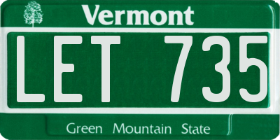 VT license plate LET735