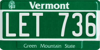 VT license plate LET736