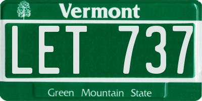 VT license plate LET737