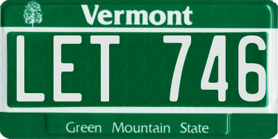 VT license plate LET746