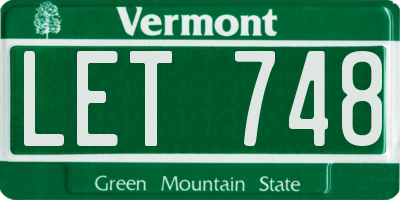 VT license plate LET748