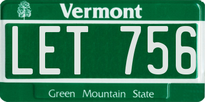 VT license plate LET756