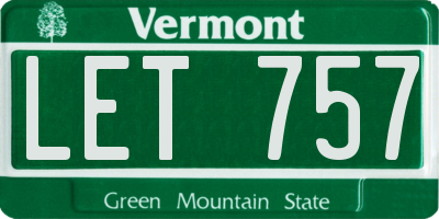 VT license plate LET757