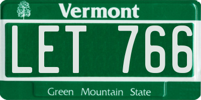 VT license plate LET766