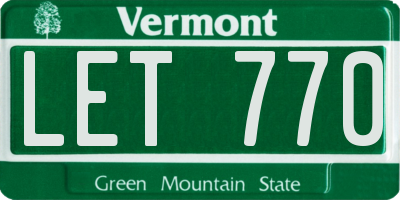 VT license plate LET770