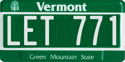 VT license plate LET771