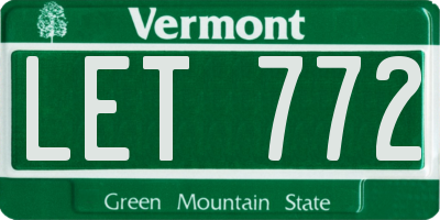 VT license plate LET772