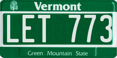VT license plate LET773