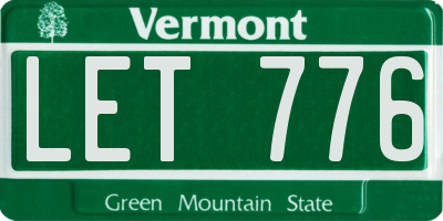VT license plate LET776