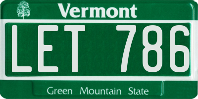 VT license plate LET786