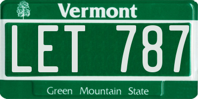 VT license plate LET787
