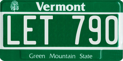 VT license plate LET790