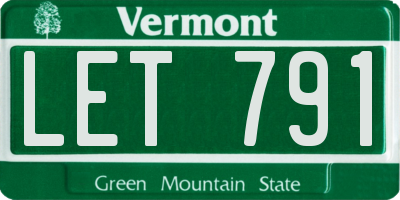 VT license plate LET791