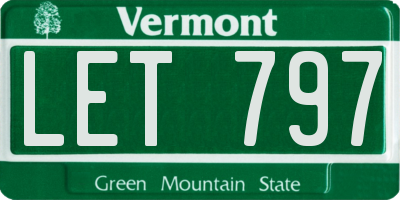 VT license plate LET797
