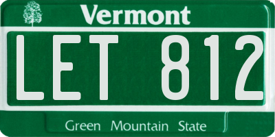 VT license plate LET812