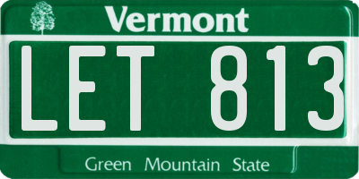 VT license plate LET813