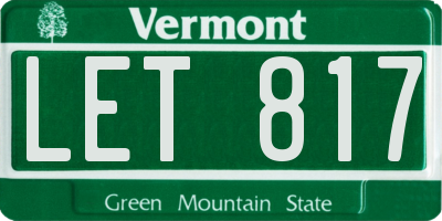 VT license plate LET817