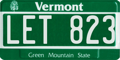 VT license plate LET823
