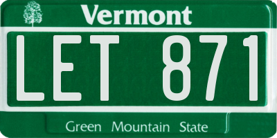 VT license plate LET871