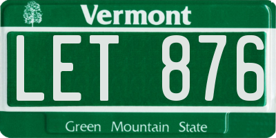 VT license plate LET876