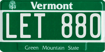 VT license plate LET880