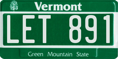 VT license plate LET891