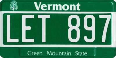 VT license plate LET897