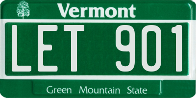 VT license plate LET901