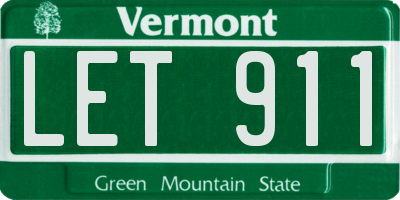 VT license plate LET911