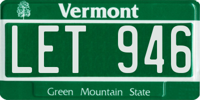VT license plate LET946
