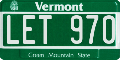 VT license plate LET970