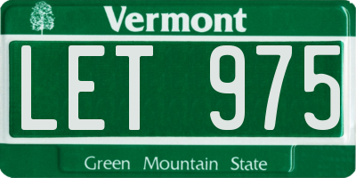 VT license plate LET975