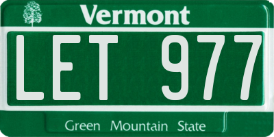VT license plate LET977