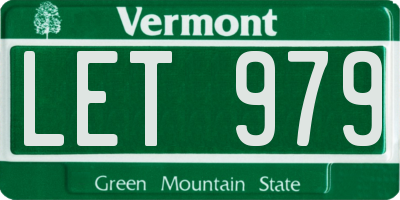 VT license plate LET979