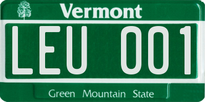VT license plate LEU001