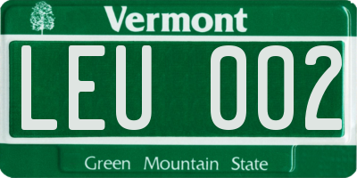 VT license plate LEU002