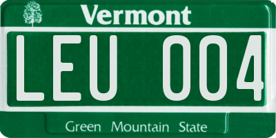 VT license plate LEU004