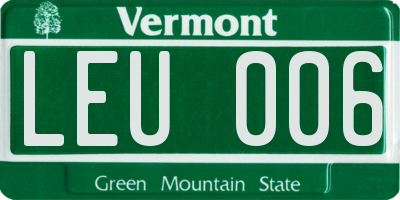 VT license plate LEU006