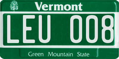 VT license plate LEU008